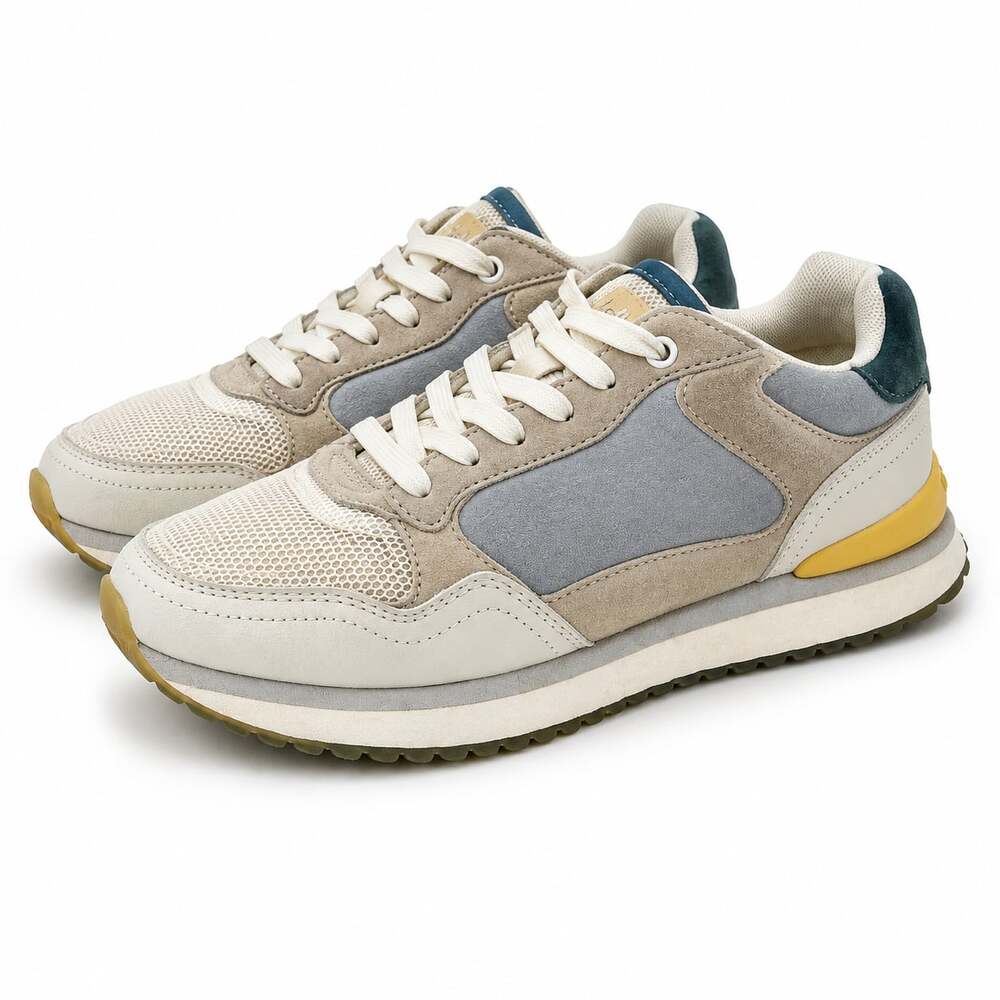 HOFF Seattle Grey Blue Leather and Mesh City Sneakers Size US 6